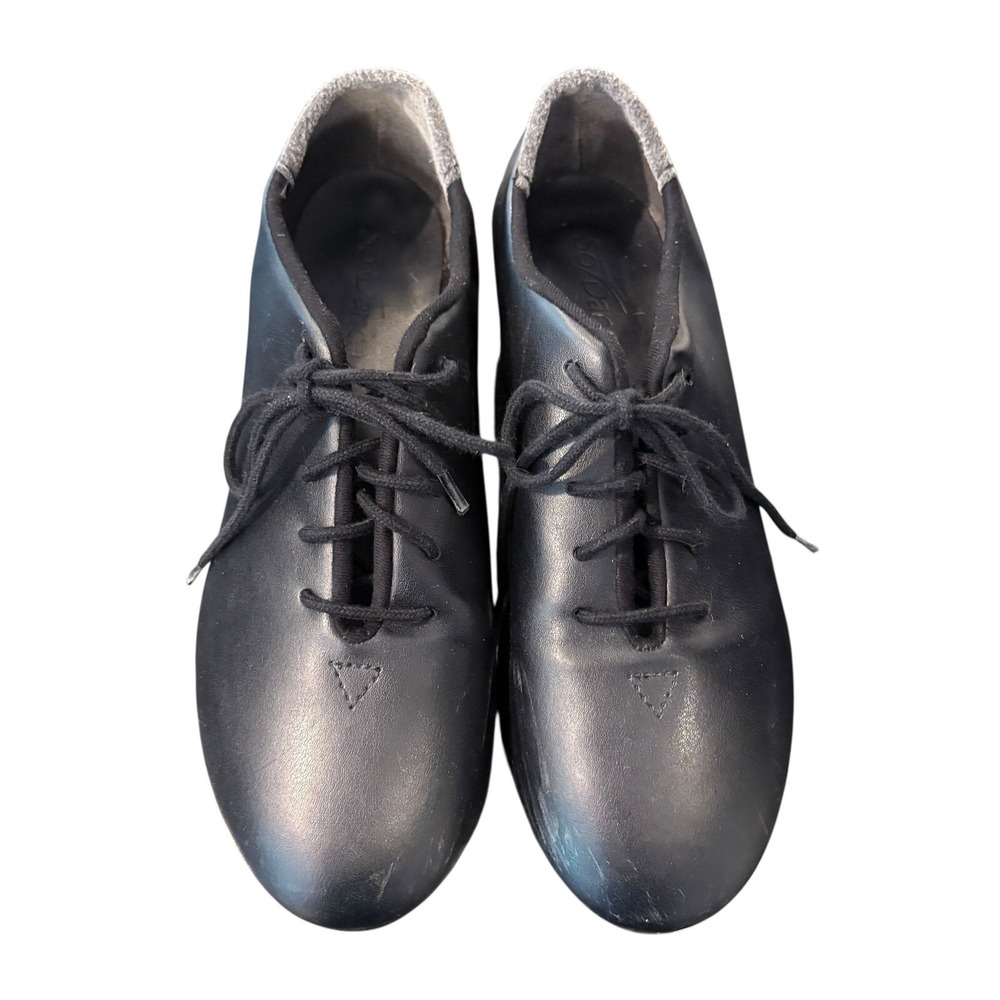So Danca Tap Shoes Torrin Lace Up Women 5.5 L Black Vegan Leather Oxford Lace Up